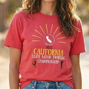 Gildan Pink California Baton Twirling Tee